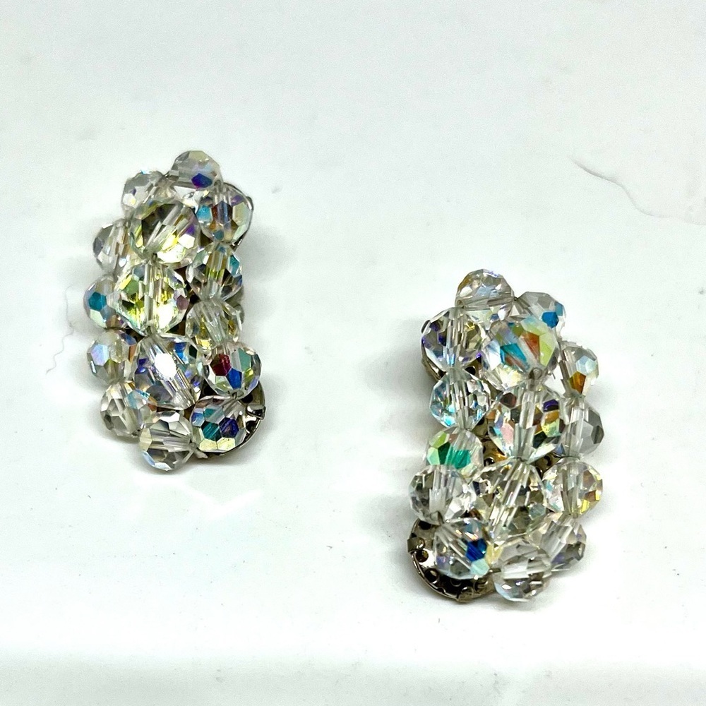 Vintage Aurora Borealis Clip-On Earrings